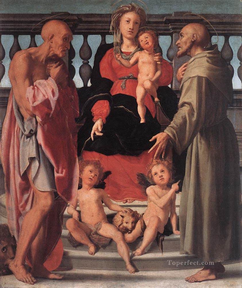 La Virgen y el Niño con dos santos retratista del manierismo florentino Jacopo da Pontormo Pintura al óleo